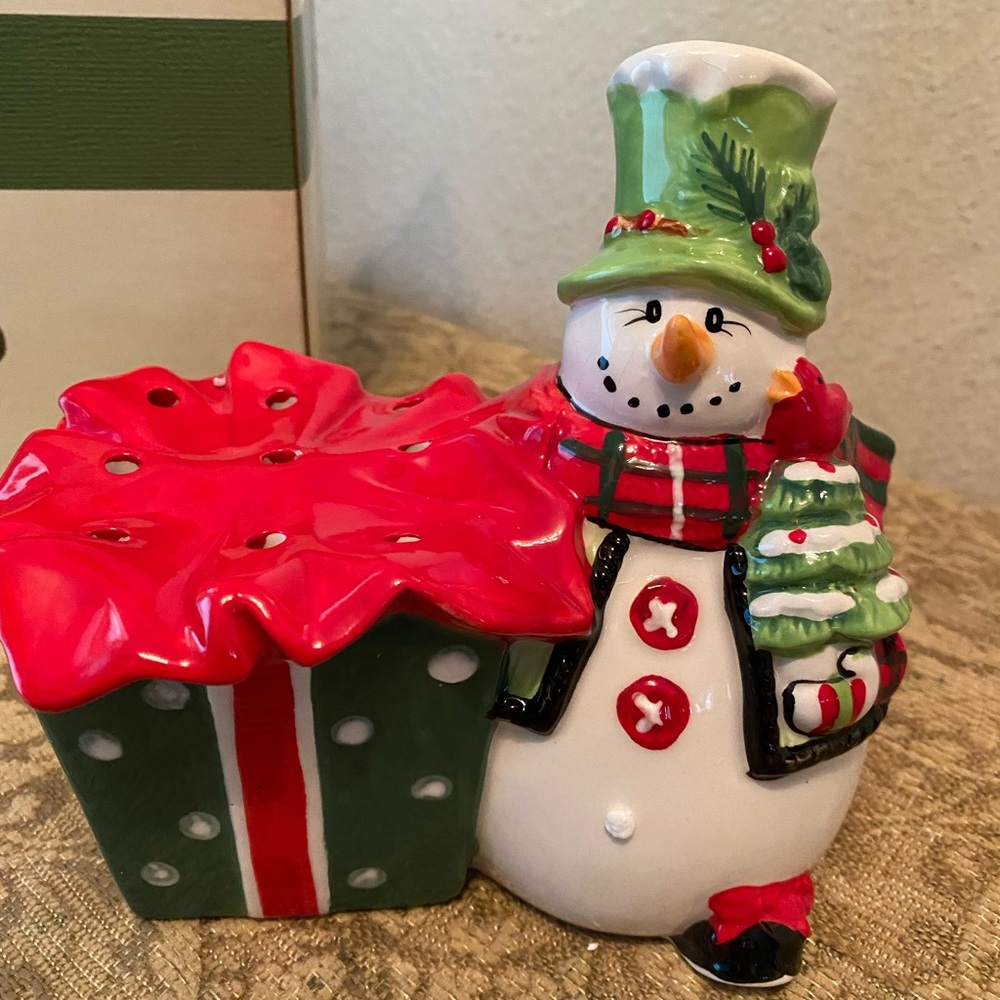 FITZ and FLOYD Snowman Cake Pop Holder NIB